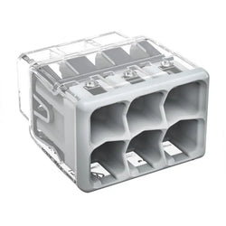 Wago 6-Way 4mm Pushwire Connector (Box of 50)