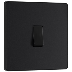 BG Evolve Matt Black Single Intermediate Light Switch 20A 16AX - PCDMB13B