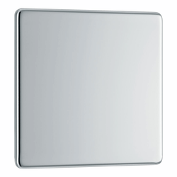 BG Screwless Flatplate Polished Chrome Single Blank Plate - FPC94