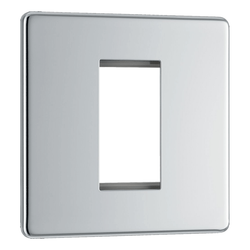 BG Nexus Flatplate Screwless Polished Chrome Single Euro Module Plate - FPCEMS1