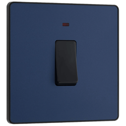 BG Evolve Matt Blue Double Pole 20A Switch With Power LED Indicator - PCDDB31B