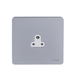 Schneider USFP 2A 1G Round Pin Unswitched Socket White Insert Polished Chrome - GU3470WPC