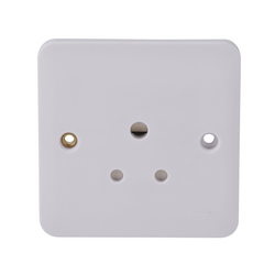 Schneider LWM 1G 5A Round Pin Unswitcheditched Socket White - GGBL3080