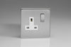 Varilight Screwless 1 Gang Double Pole Socket /w Metal Rocker Switch (Single XDS4WS)-Brushed Steel - XDS4WS