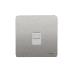 Schneider USFP Telephone Master Socket White Insert Stainless Steel - GU7461WSS