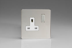 Varilight 1 Gang 13A Double Pole Switched Socket with Metal Rockers - XDC4WS