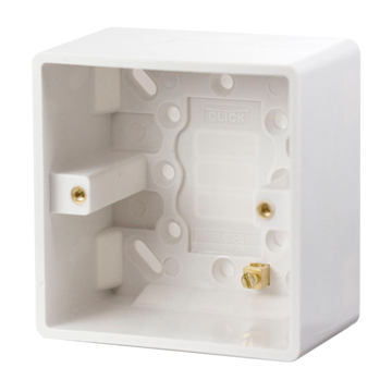 Click Scolmore Mode 1 Gang 47mm Pattress Box Polar White - CMA085