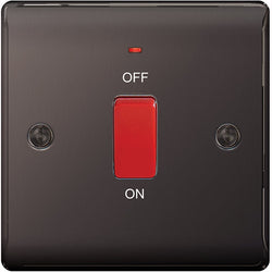 BG Nexus Metal Black Nickel 45A Square Cooker Control Unit, With Power Indicator - NBN74
