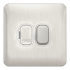 Schneider LSD 13A Double Pole Switched Fused Spur White Insert Stainless Steel - GGBL5010WSS