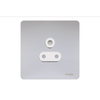 Schneider USFP 5A 1G Round Pin Unswitched Socket White Insert Polished Chrome - GU3480WPC