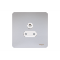 Schneider USFP 5A 1G Round Pin Unswitched Socket White Insert Polished Chrome - GU3480WPC