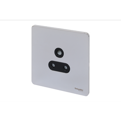 Schneider USFP 5A 1G Round Pin Unswitched Socket Black Insert Polished Chrome - GU3480BPC