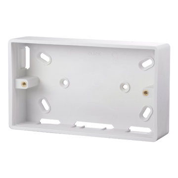 Click Scolmore Mode 2 Gang 29mm PVC Pattress Box Polar White - CMA235
