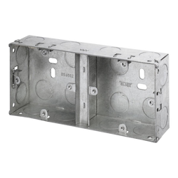 Click Scolmore Essentials 1+1 Dual Deco 35MM K/O Galvanised Metal Back Box - WA370