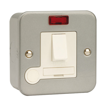 Click Scolmore Essentials Metal Clad 13A Fused Spur Switched Connection Unit With Neon - CL052