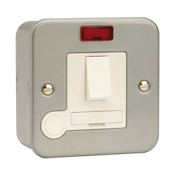 Click Scolmore Essentials Metal Clad 13A Fused Spur Switched Connection Unit With Neon - CL052