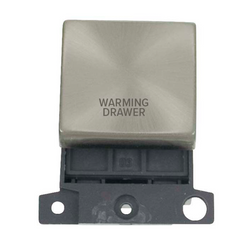 Click Scolmore MiniGrid 20A Double-Pole Ingot Warming Drawer Switch Satin Chrome - MD022SC-WDR