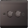 BG Nexus Metal Black Nickel 2 Gang 2 Way Dimmer Switches - NBN82P