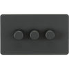 Knightsbridge Screwless 3G 2-way 10-200W (5-150W LED) trailing edge dimmer - Anthracite - SF2183AT