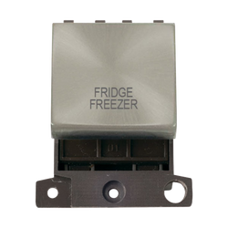 Click Scolmore MiniGrid 20A Double-Pole Ingot Fridge Freezer Switch Satin Chrome - MD022SC-FF