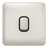 Schneider LSD 10A 1G 2W Retractive Switch Black Insert Stainless Steel - GGBL1012RBSSS