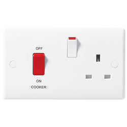 BG Nexus White Double Cooker Switch / Socket 45A - 871