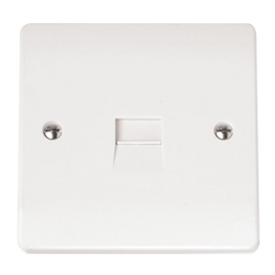 Click Scolmore Mode 45A 1 Gang Single Telephone Socket Polar White - CMA119