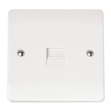 Click Scolmore Mode 45A 1 Gang Single Telephone Socket Polar White - CMA119