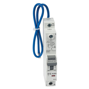 Lewden 16A Single Pole 1 Module B Curve 6kA 30mA Type A RCBO - RCBO-16-30-SPA