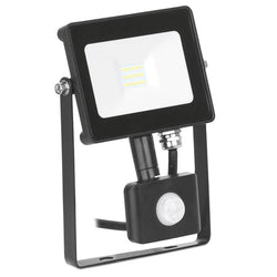 Aurora Quazar10W Adjustable IP65 Driverless LED Floodlight with PIR Sensor 4000K Black - EN-FLH10PBLK/40