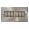 Click Scolmore Deco Ingot 6 Gang 10AX 2 Way Plate Switch - VPSC416GY