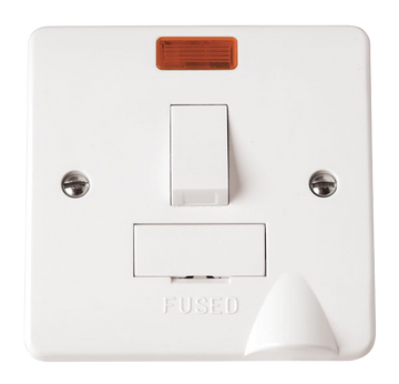 Click Scolmore Mode 13A 2 Gang Fused Spur With Neon Polar White - CMA052