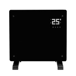 Devola Designer 1kW Smart Glass Panel Heater with Timer Black - DVPW1000B - Return Unit