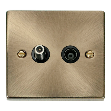 Click Scolmore Deco Non-Isolated Co-Axial and Satellite Socket - VPAB170BK