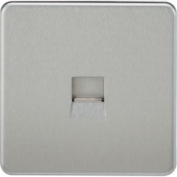 Knightsbridge Screwless Telephone Extension Socket - Brushed Chrome - SF7400BC