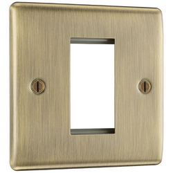 BG Nexus Metal Single Euro Module Blanking Plate - Antique Brass - NABEMS1