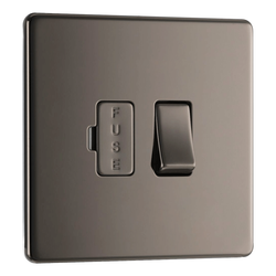 BG Screwless Flatplate Black Nickel Switched 13A Fused Connection Unit - FBN50
