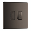 BG Nexus Flatplate Screwless Black Nickel 10AX 1-Gang, 3-Pole Fan Isolator Switch - Black Nickel FBN15F