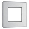 BG Flat Plate Brushed Steel 2 Mod Sq Front Plate - FBSEMS2