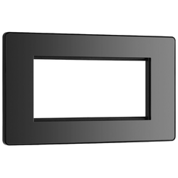 BG Evolve Black Chrome Grid 4 Gang Euro Module Front Plate - PCDBCEMR4B