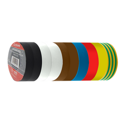UniCrimp Electrical Tape 19X20M Mixed 2X Wh,Bk,Br 1Xr,Bl,Y,Yg - 1920MX02
