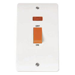 Click Scolmore Mode 2 Gang Rocker Switch With Neon Polar White - CMA203
