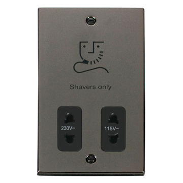 Click Scolmore Deco Dual Voltage 115-230V Shaver Socket - VPBN100BK