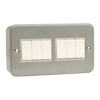 Click Scolmore Essentials Metal Clad 6 Gang 2 Way 10A Plate Switch - CL105