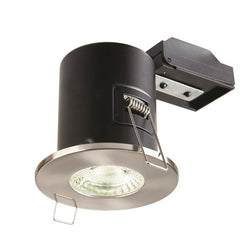 Collingwood Fire rated downlight, fixed, IP20, Brushed Steel - CWFRC002