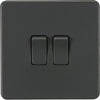 Knightsbridge Screwless 10AX 2G 2-Way Switch - Anthracite - SF3000AT