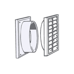 MANROSE 200MM FIXED LOUVRE GRILLE (WHITE)  - 12098W