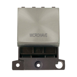 Click Scolmore MiniGrid 20A Double-Pole Ingot Microwave Switch Satin Chrome - MD022SC-MW