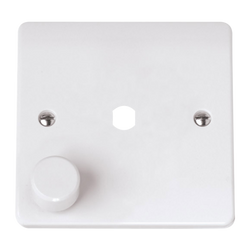 Click Scolmore MiniGrid Mode 1 Gang Single Dimmer Plate & Knob White - CMA145PL