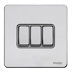 Schneider USFP 16AX 3G 2W Switched White Insert Polished Chrome - GU1432WPC